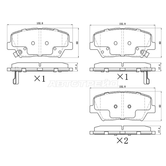 Колодки тормозные перед HYUNDAI SANTA FE 12-/CRETA 16-/KIA SORENTO 13-15/CARENS 13- SAT