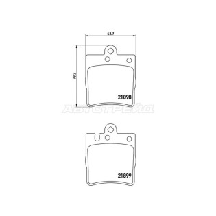 Колодки тормозные зад MERCEDES C-CLASS W203/CL203/S203/C208/ E-CLASS W210/S210/ CLK-CLASS R171/R230 BREMBO