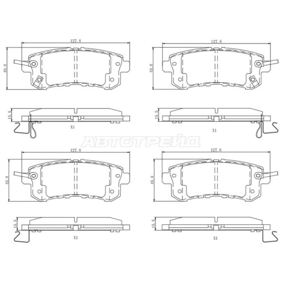 Колодки тормозные зад NISSAN PATROL Y62/ INFINITI QX56 07-13/ QX80 13- SAT