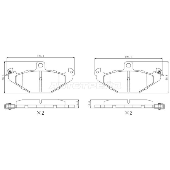 Колодки тормозные зад RENAULT LAGUNA 93-01/SAFRANE 92-00 SAT