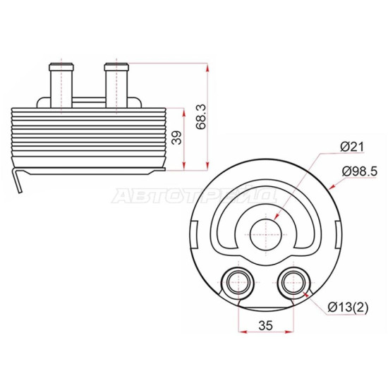 Радиатор масляный NISSAN ALMERA 00-04/PRIMERA 02-07/X-TRAIL 00-07 SAT