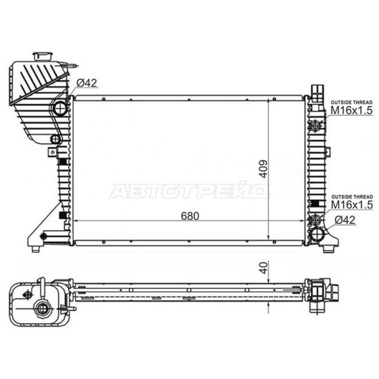 Радиатор Mercedes-Benz Sprinter 00-06 / Sprinter classic RUS 13-18 SAT