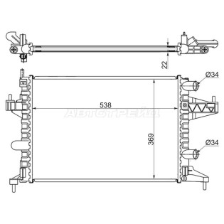 Радиатор OPEL CORSA C 1.0/1.2/1.4 MT 00-07/OPEL COMBO 1.2/1.4 00- SAT