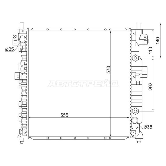 Радиатор SsangYong Actyon 05-10 / Kyron 05-16 SAT