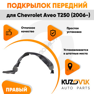 Подкрылок переднего правого крыла Chevrolet Aveo T250 (2006-) KUZOVIK Подкрылок переднего правого крыла Chevrolet Aveo T250 (2006-) KUZOVIK