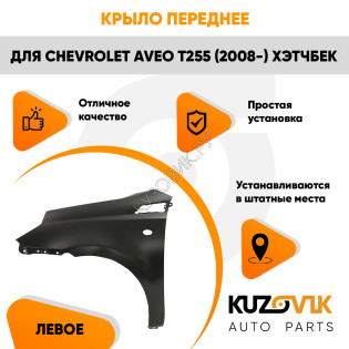 Крыло переднее левое Chevrolet Aveo T255 (2008-) хэтчбек KUZOVIK Крыло переднее левое Chevrolet Aveo T255 (2008-) хэтчбек KUZOVIK