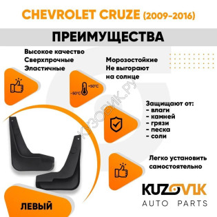Брызговик передний левый Chevrolet Cruze (2009-2015) KUZOVIK Брызговик передний левый Chevrolet Cruze (2009-2015) KUZOVIK