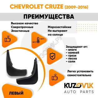 Брызговик задний Chevrolet Cruze (2009-2016) левый KUZOVIK Брызговик задний Chevrolet Cruze (2009-2016) левый KUZOVIK