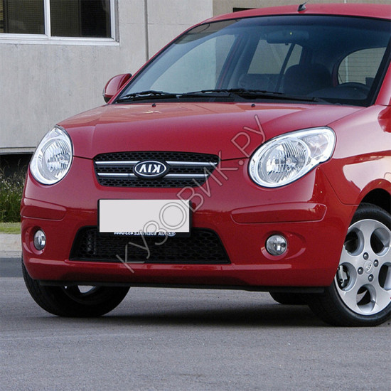 Бампер передний в цвет кузова Kia Picanto 1 (2007-2011) рестайлинг с птф Бампер передний в цвет кузова Kia Picanto 1 (2007-2011) рестайлинг с птф