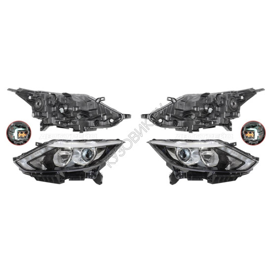 Фары Ниссан Кашкай Nissan Qashqai J11 (2014-) комплект 2 штуки левая и правая TYC высокое качество