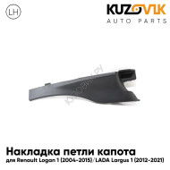 Накладка петли капота левая Renault Logan 1 (2004-2015) / LADA Largus 1 (2012-2021) KUZOVIK