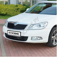 Бампер передний в цвет кузова Skoda Octavia A5 (2008-2013) рестайлинг B4 - CANDY WHITE - Белый